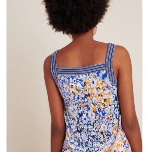 Anthropologie Maeve Blue Floral Tank/ Size Medium - Picture 2 of 9